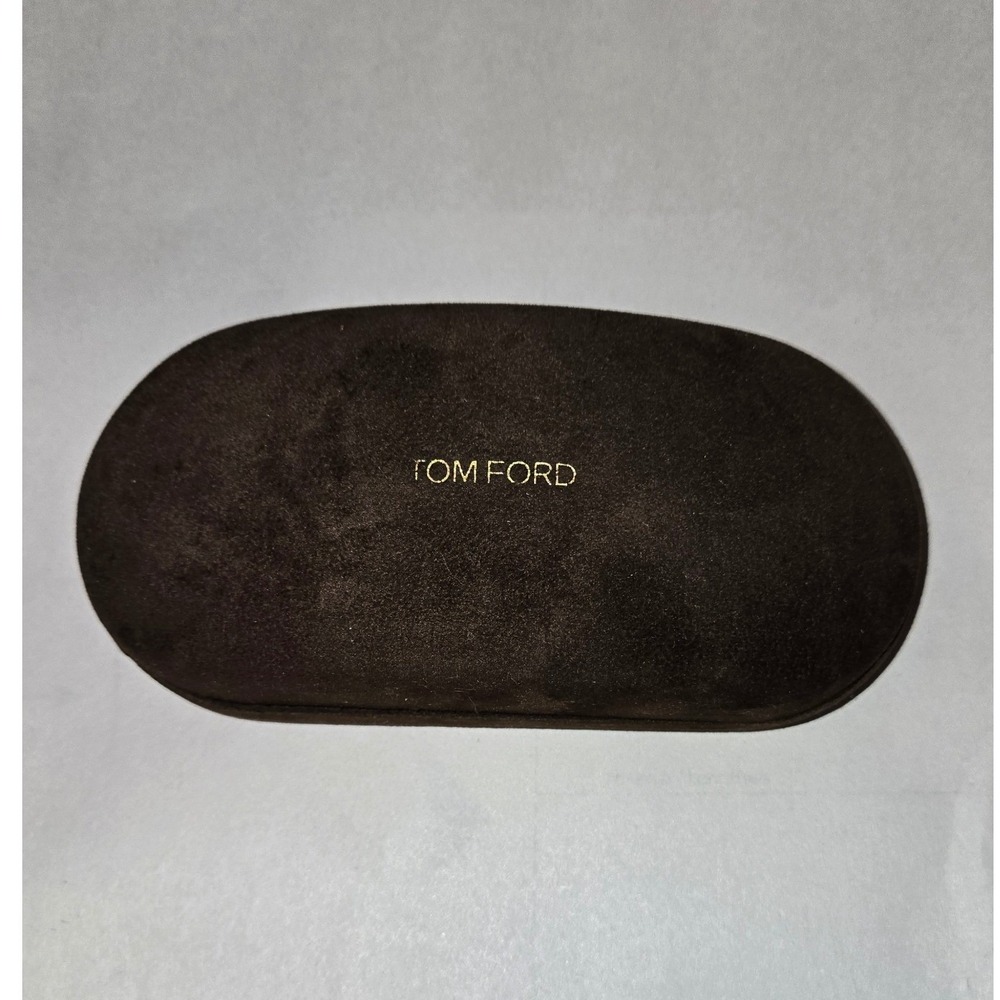 Tom Ford Brown Velvet Hard Shell Sunglasses Eyeglasses Case Clamshell Logo